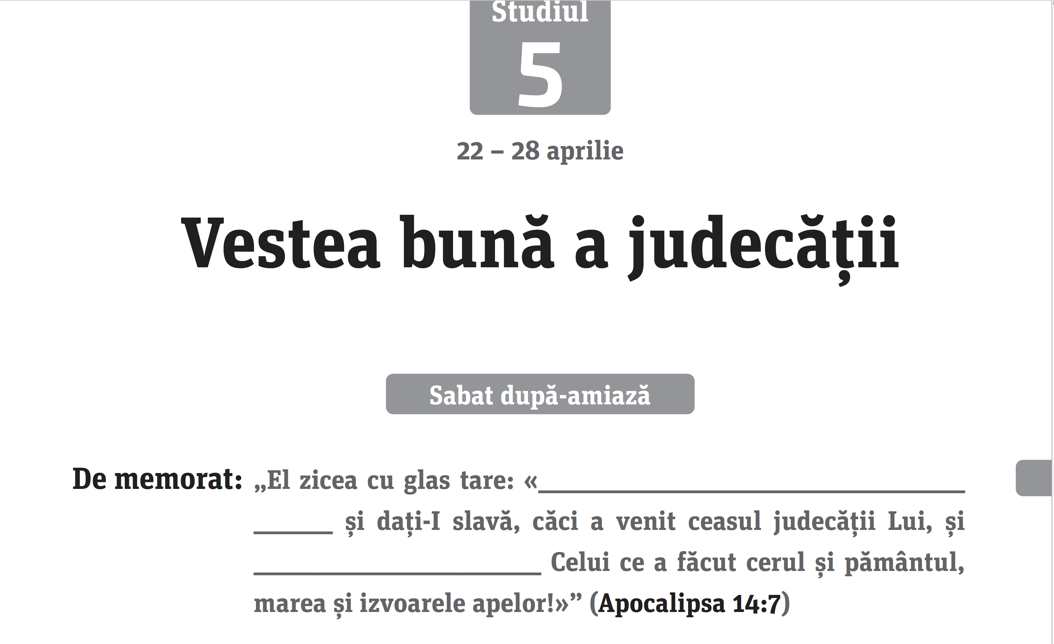 Vestea bună a judecății
